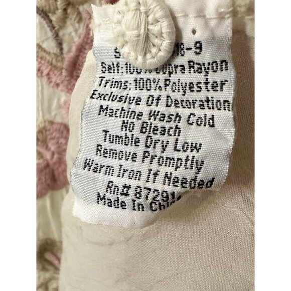 Johnny Was Womens Size Small Floral Embroidered Boho Clio Tunic in Shell Beige - Picture 11 of 11